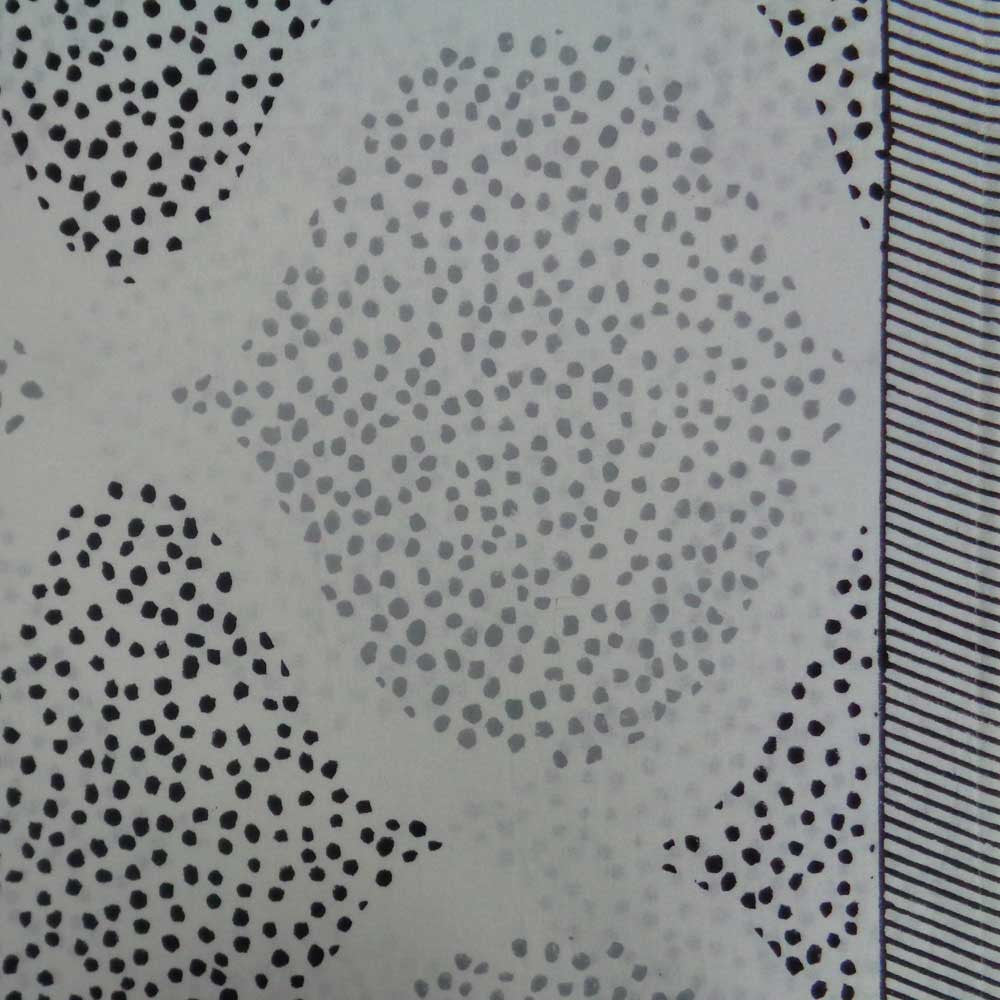 Hand Block Printed Cotton Tablecloth 180x270 | Ogee Black Grey 103146