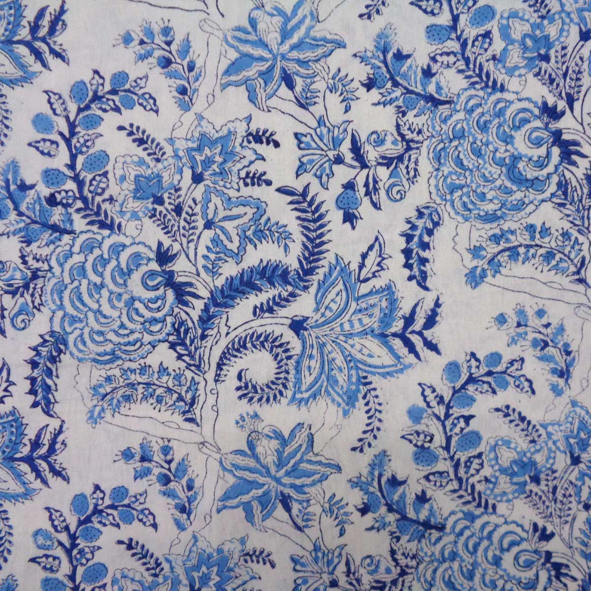 Hand Block Printed Cotton Tablecloth 180x270 cms | Bela Palace Blue 601088