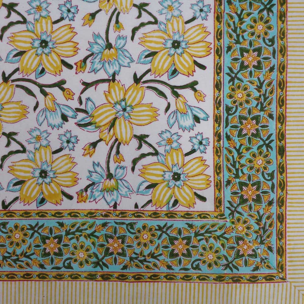 Hand Block Printed Cotton Tablecloth 180x270 cms | Champa Kali 204564