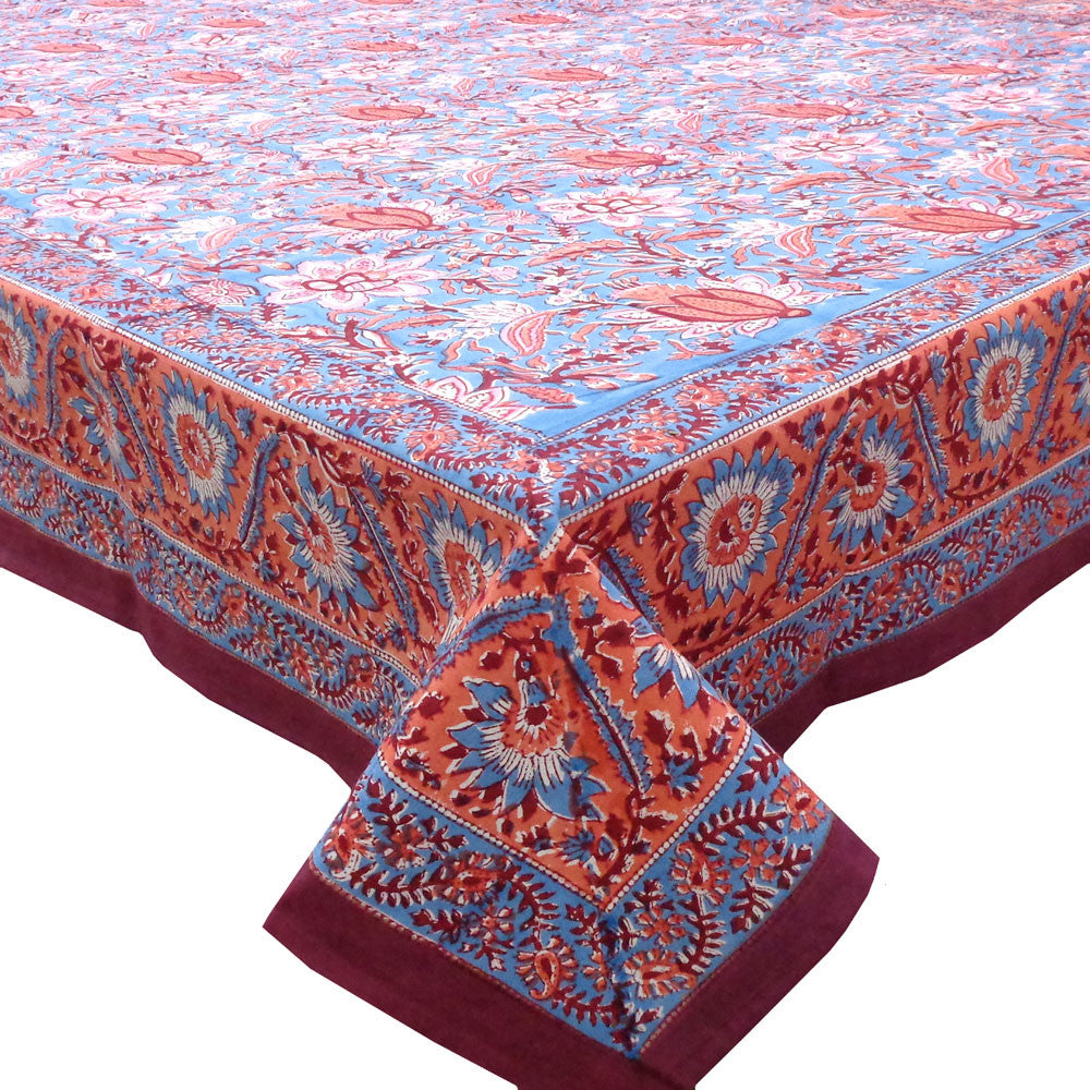 Hand Block Printed Cotton Tablecloth 180x270 cms | Firdaus Gud 204865