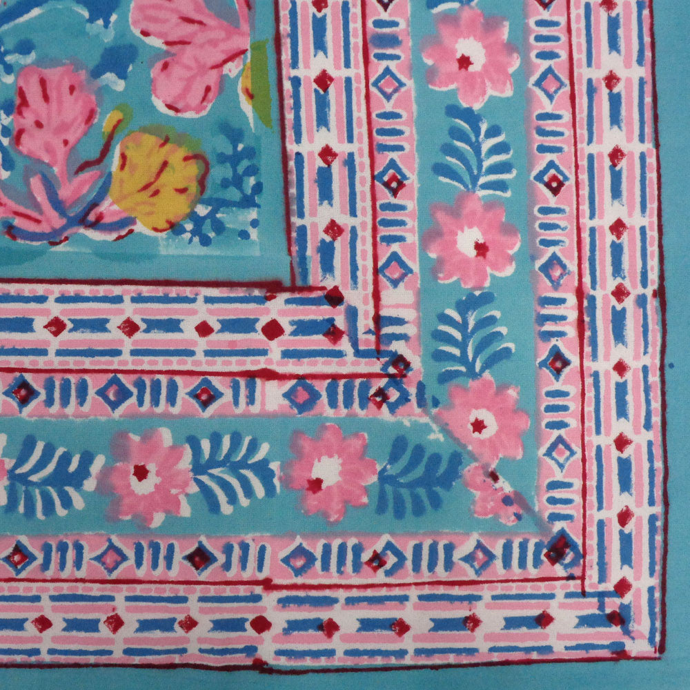 Hand Block Printed Cotton Tablecloth 180x270 cms | Gulmohar Gud 206310