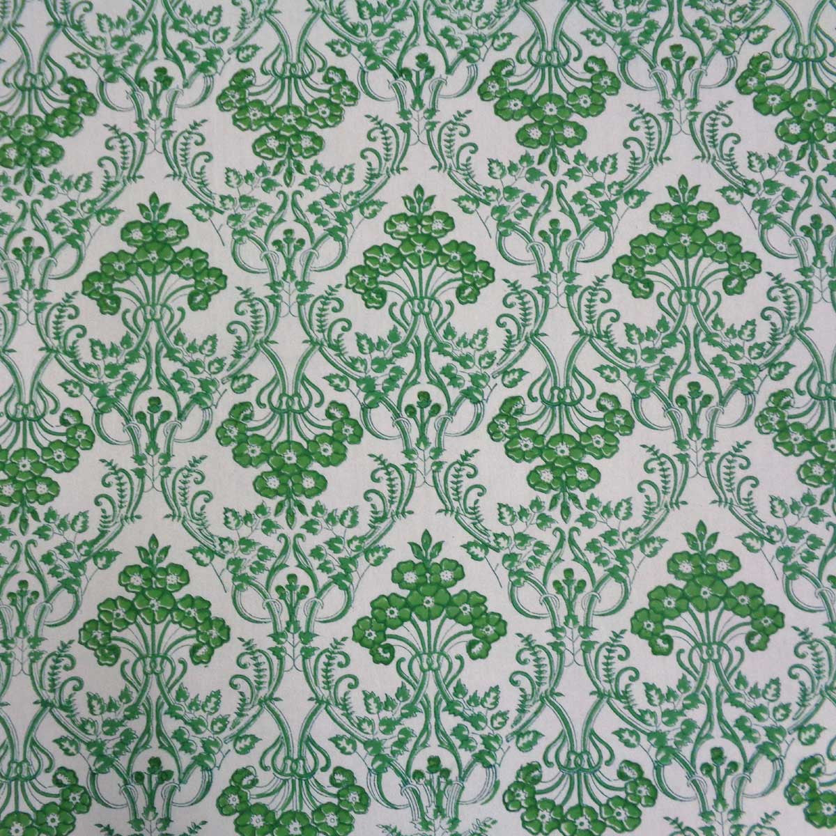 Hand Block Printed Cotton Tablecloth 180x270 cms | Raat Ki Rani Green 207006