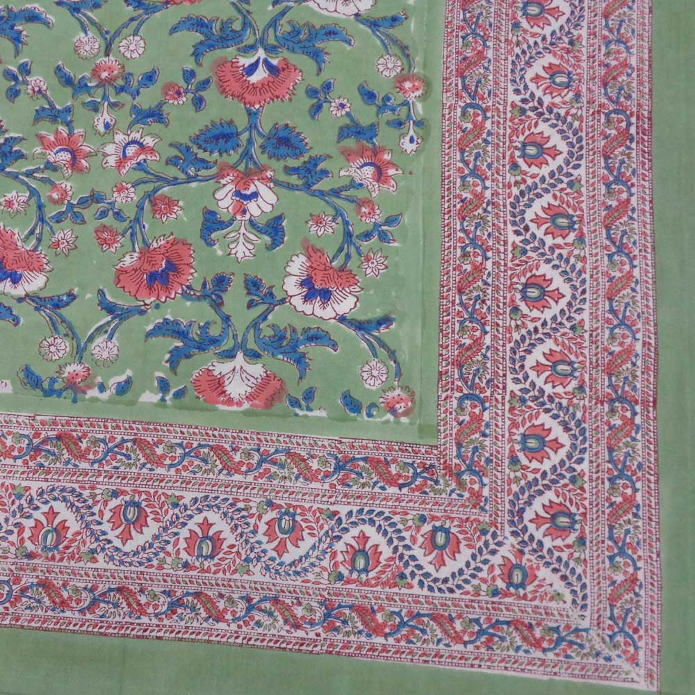 Hand Block Printed Cotton Tablecloth 180x270 cms | Rukhsana Jade Gud 204222