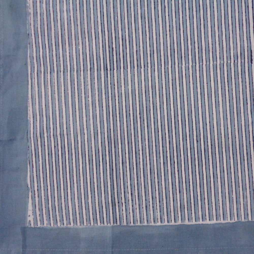 Hand Block Printed Cotton Tablecloth 180x270 cms | Two Stripe Starlight 202212