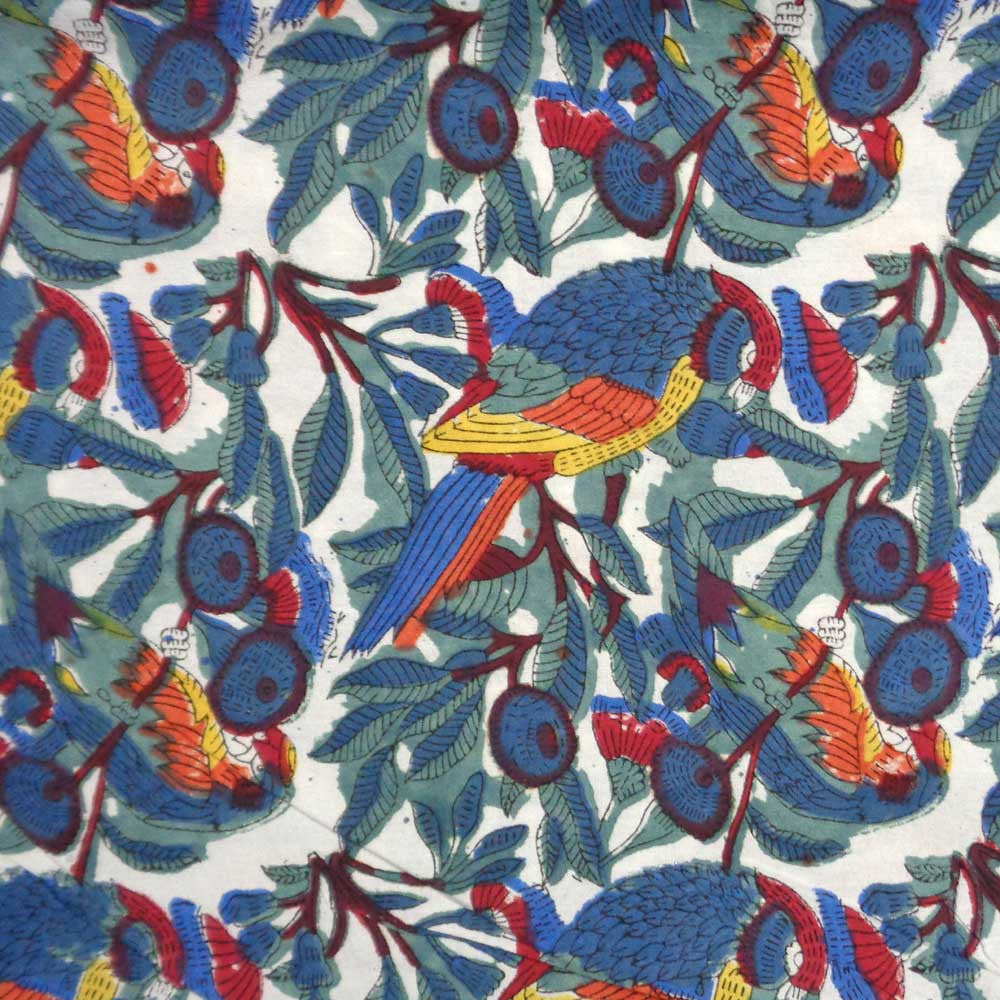 Hand Block Printed Cotton Tablecloths 150x220 | Love Bird 302156
