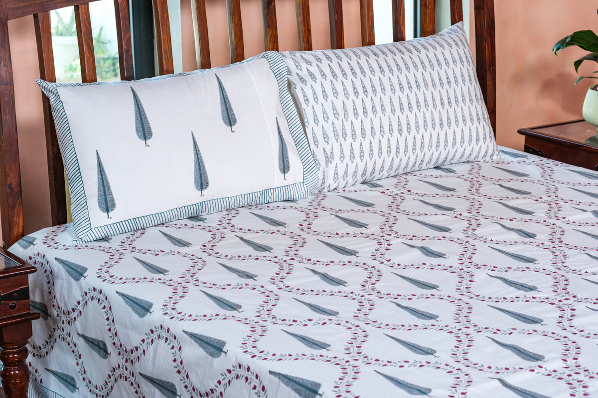 Queen Size Percale Fine Cotton Bedspread with 2 Pillow Cases | 100873