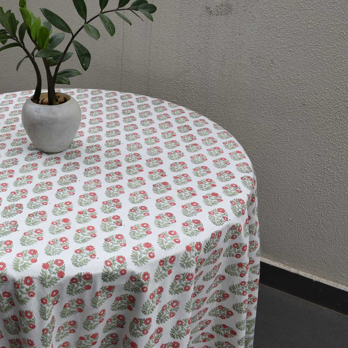 Round 220 cms Cotton French Design Table Cover | Boota Georgia 202403