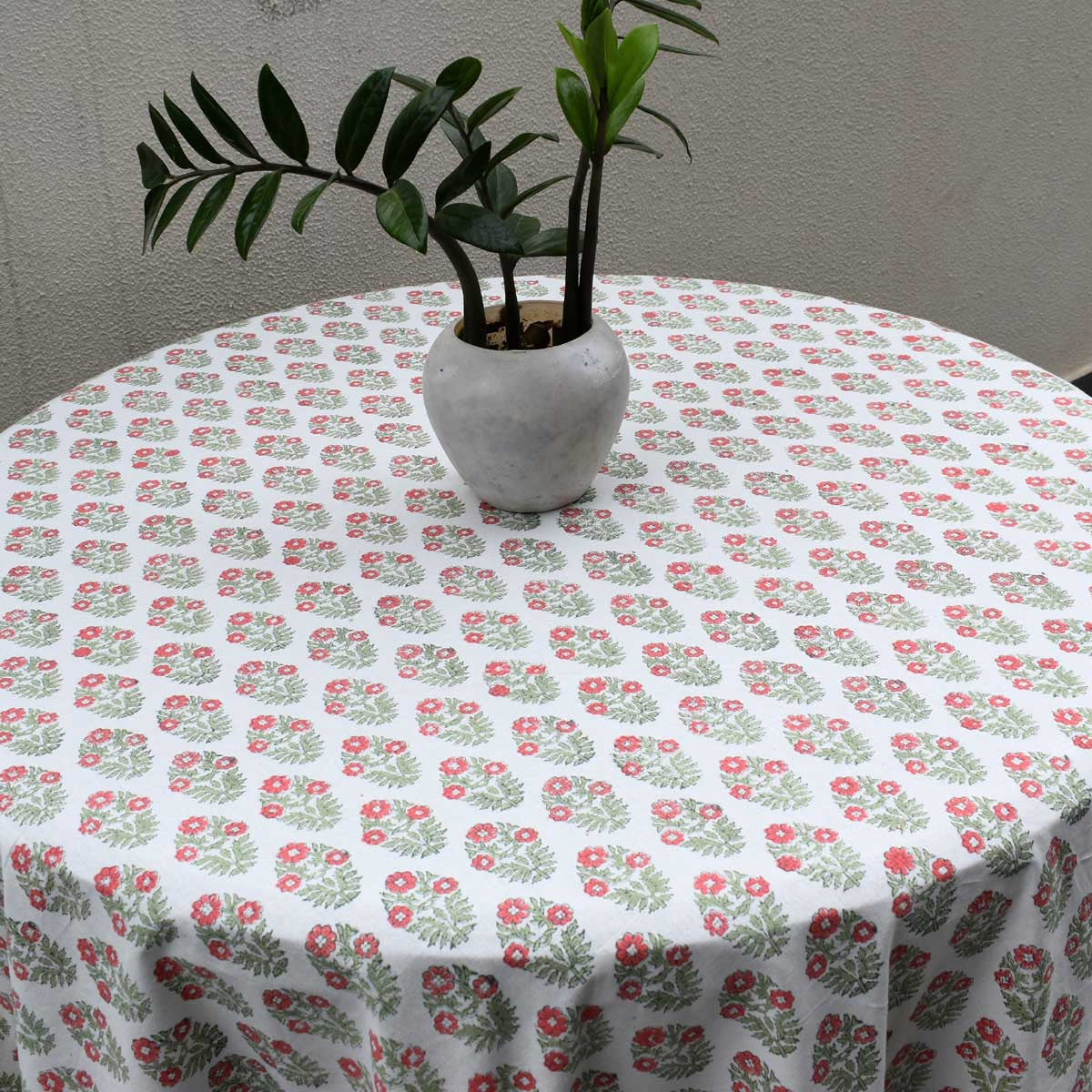 Round 220 cms Cotton French Design Table Cover | Boota Georgia 202403