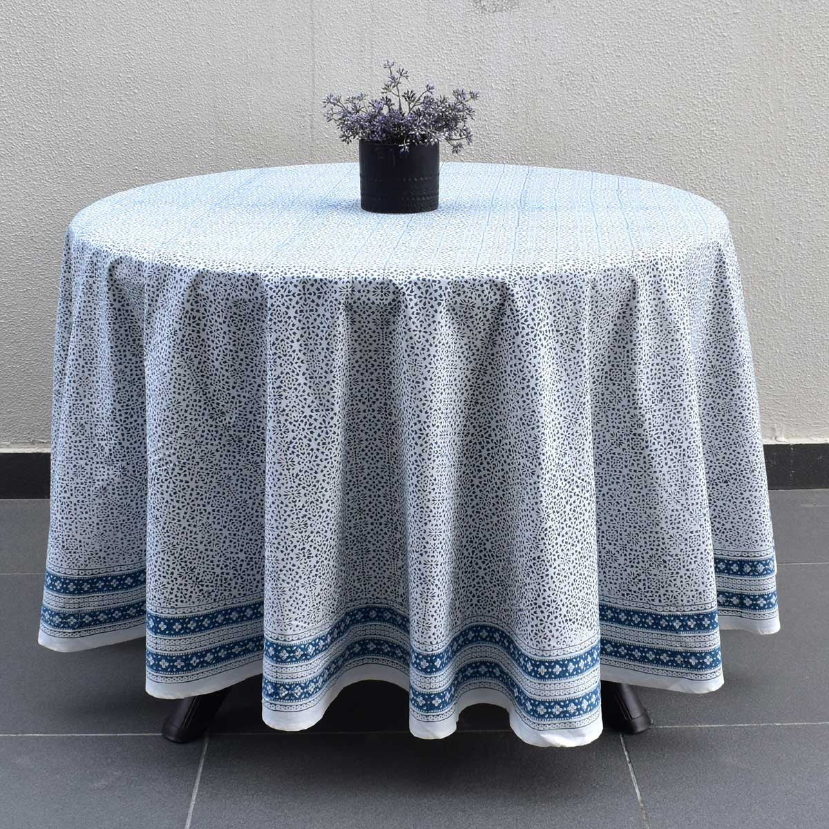 Round 220 cms Cotton French Design Table Cover | EKB 8