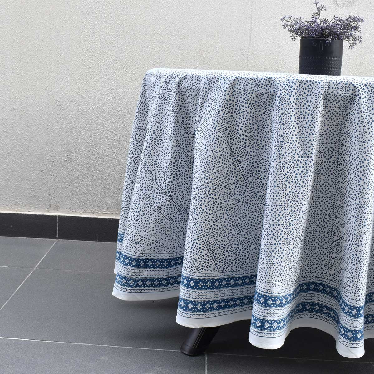 Round 220 cms Cotton French Design Table Cover | EKB 8