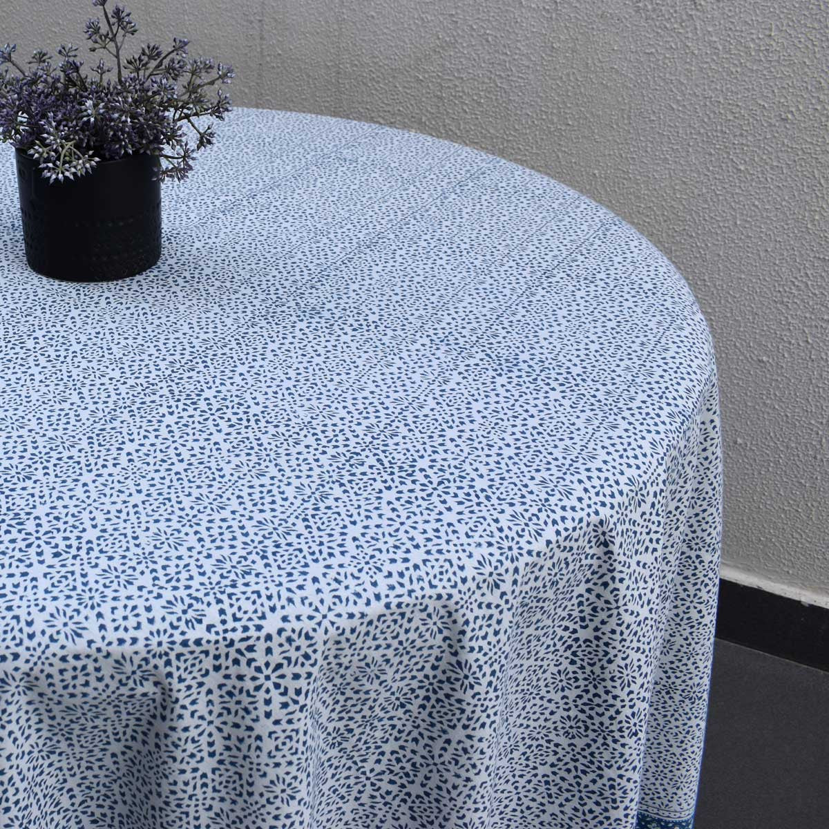 Round 220 cms Cotton French Design Table Cover | EKB 8