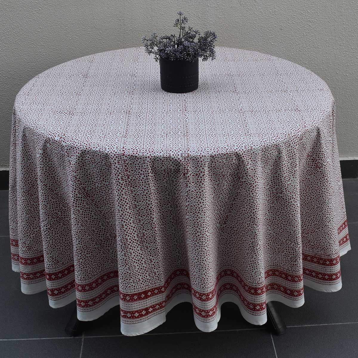 Round 220 cms Cotton French Design Table Cover | EKR 17