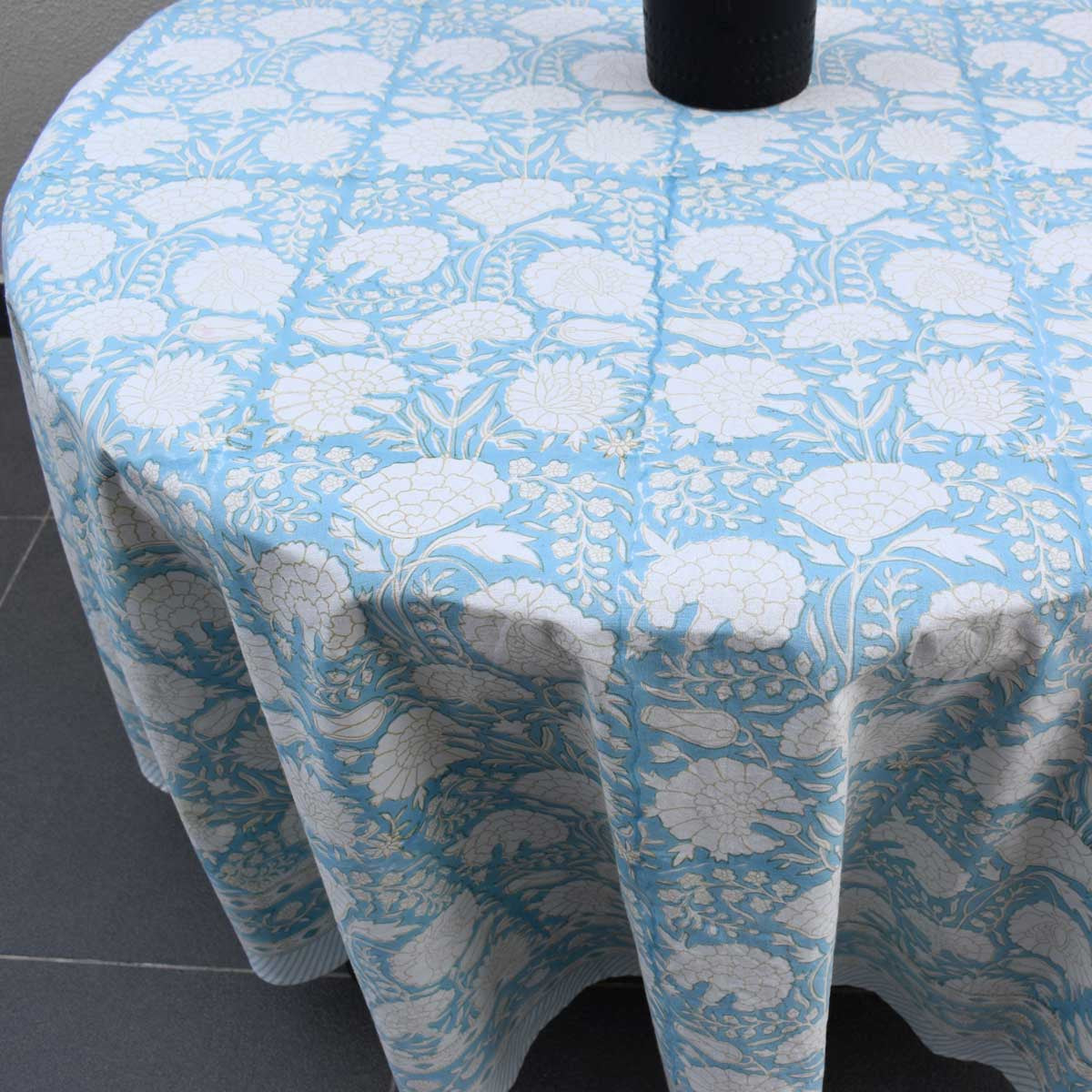 Round 220 cms Cotton French Design Table Cover | Reshma Summer Song 202514
