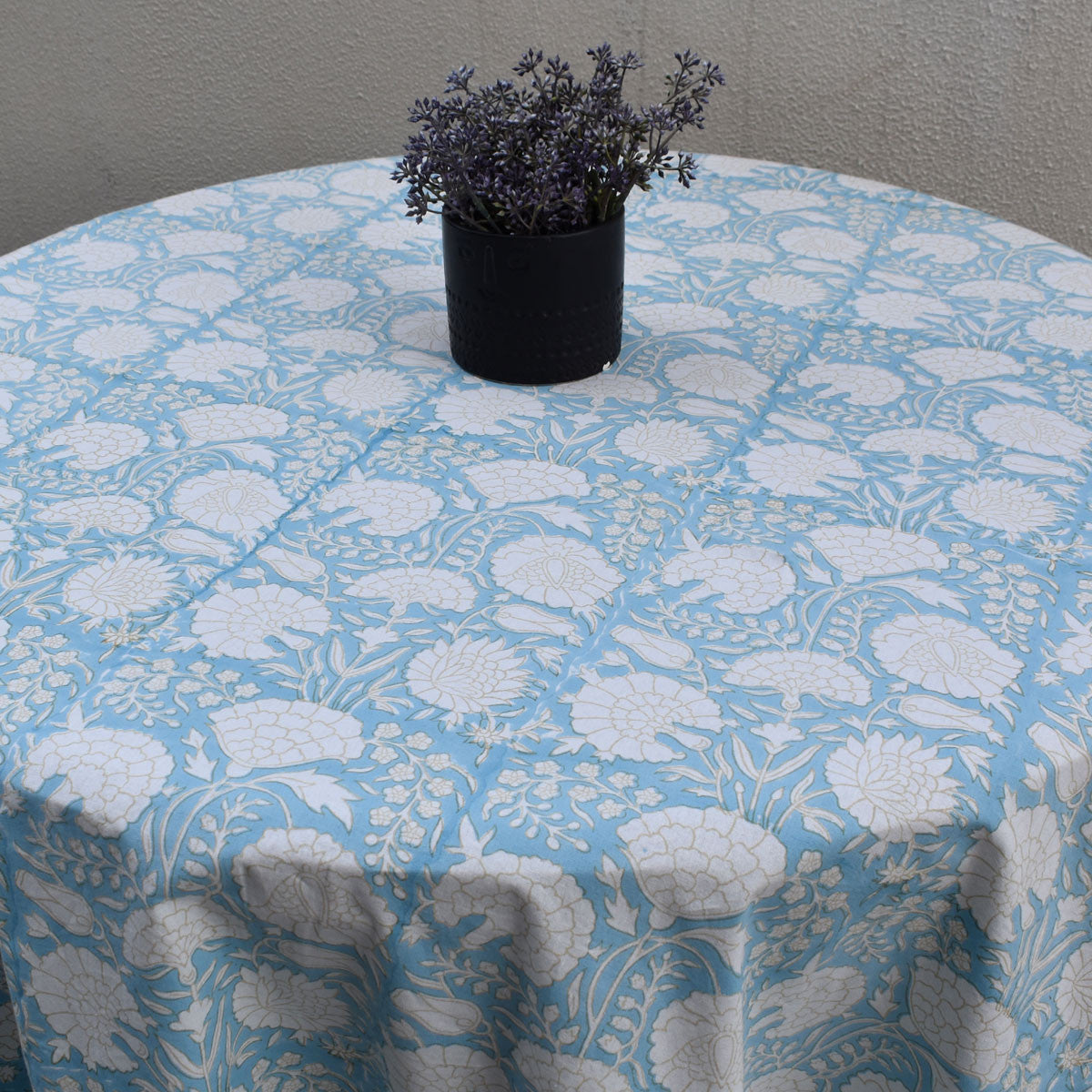 Round 220 cms Cotton French Design Table Cover | Reshma Summer Song 202514