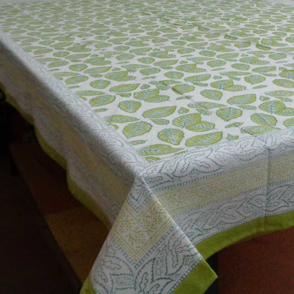 Tablecloth Block Printed in Cotton | Autumn Leaf 5203
