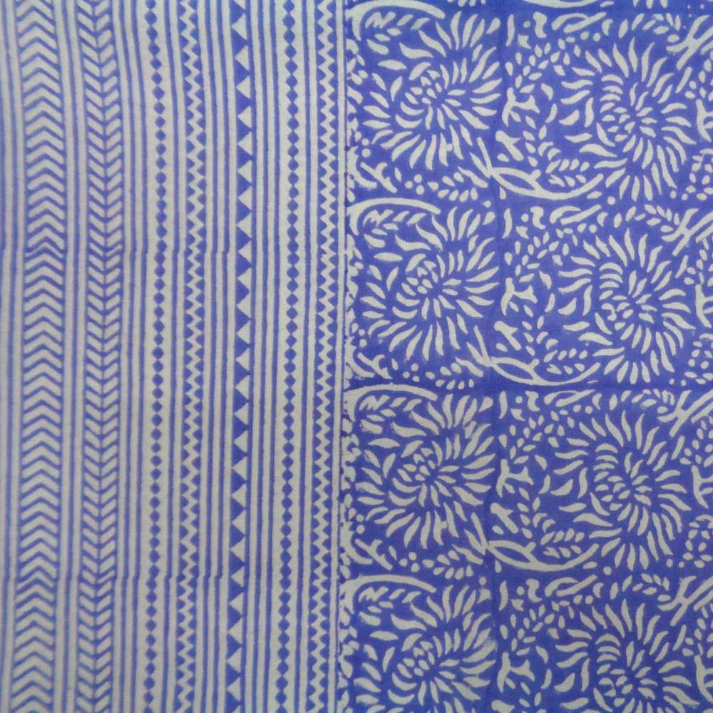 Tablecloth Block Printed in Cotton | Diya Phool Nila 5207