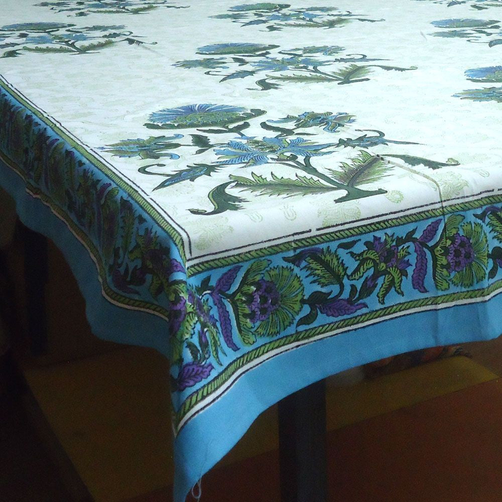 Tablecloth Block Printed in Cotton | Mota Buta