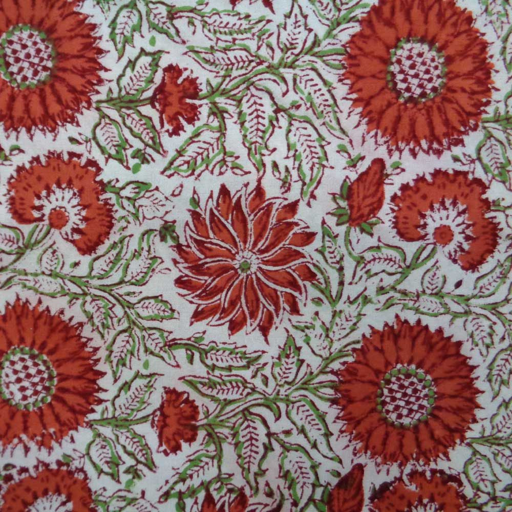 Tablecloth Block Printed in Cotton | Naya Sooraj Lal Open 890