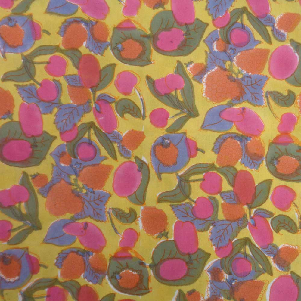 Tablecloth Block Printed in Cotton | Wet Leaves Gud 109004