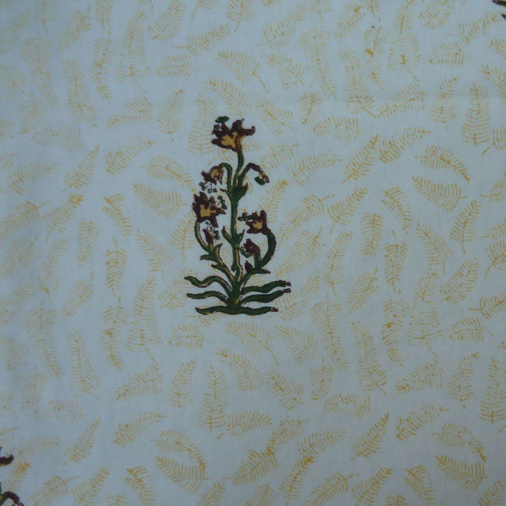 Tablecloth in Cotton Hand Block Printed Fern