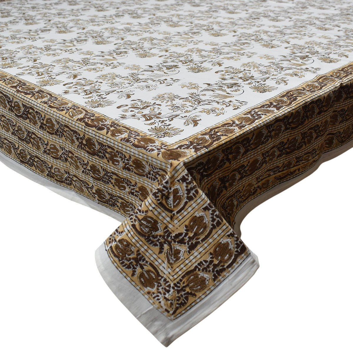 Wood Block Printed Handmade Tablecloth 150x220 cms |   200901