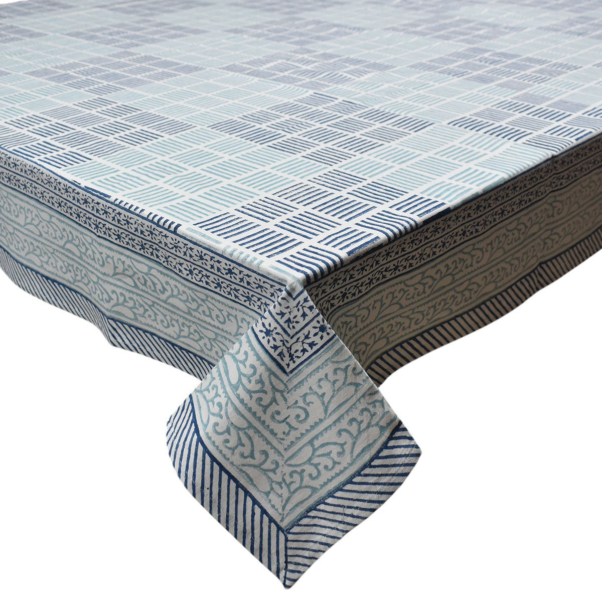 Wood Block Printed Handmade Tablecloth 150x220 cms |  200903