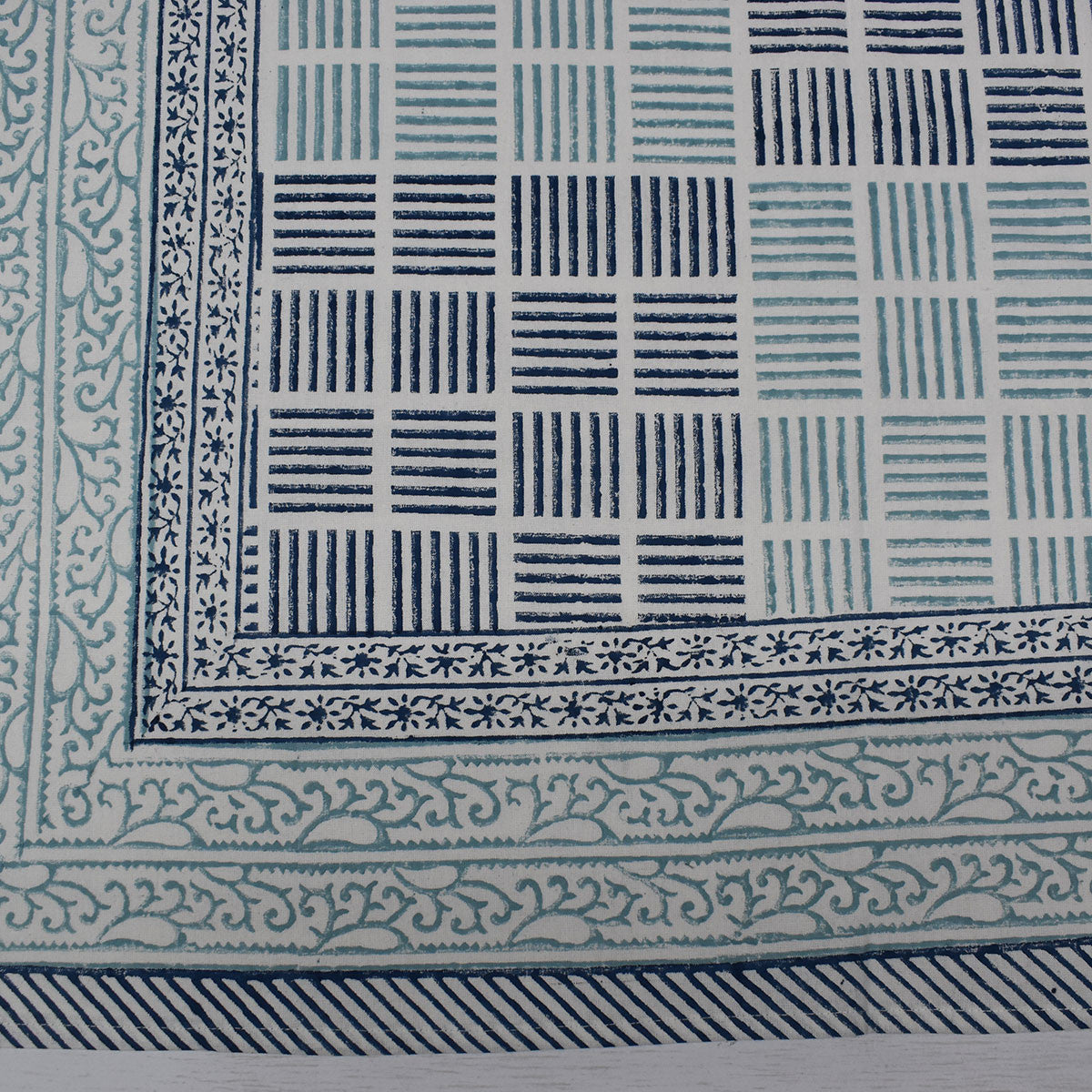 Wood Block Printed Handmade Tablecloth 150x220 cms |  200903