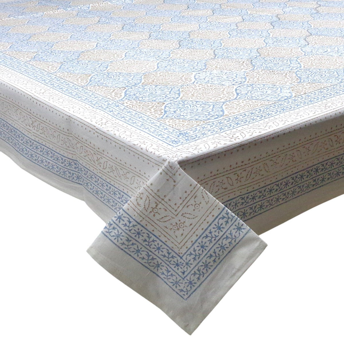 Wood Block Printed Handmade Tablecloth 150x220 cms | 100003