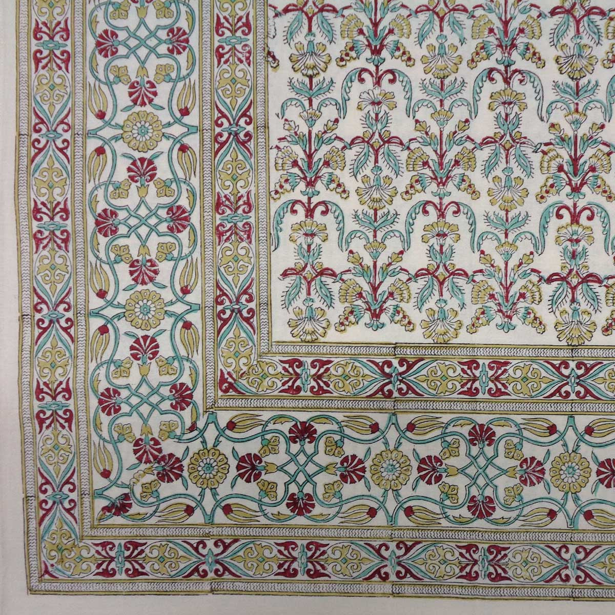 Wood Block Printed Handmade Tablecloth 150x220 cms | 100016