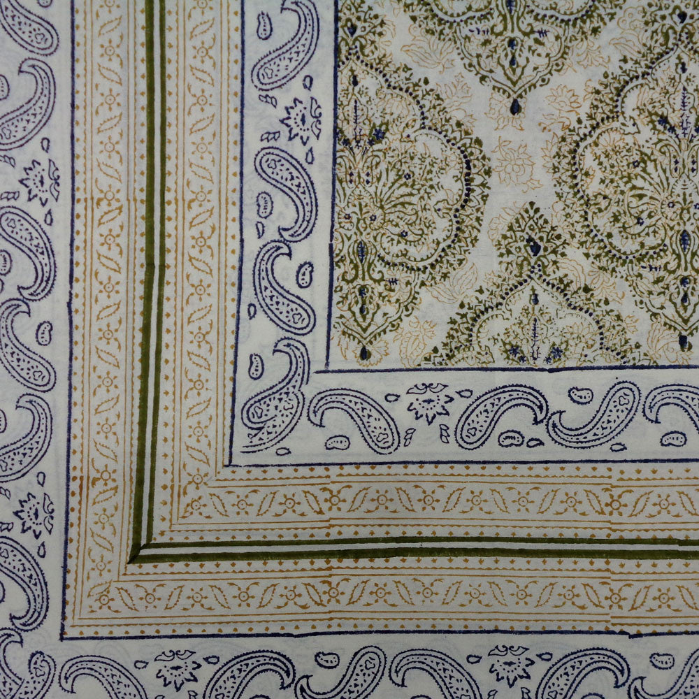 Wood Block Printed Handmade Tablecloth 150x220 cms | 109996