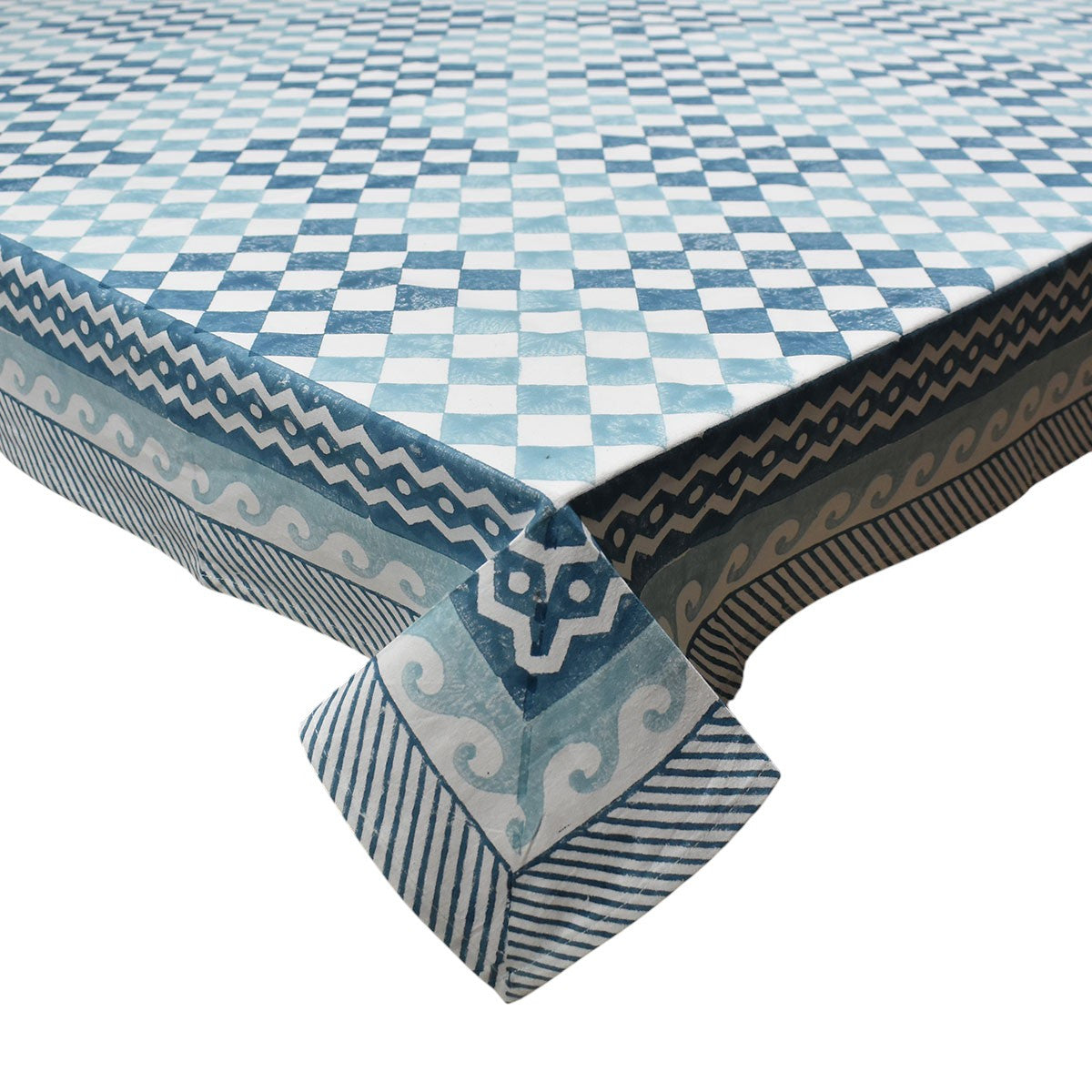 Wood Block Printed Handmade Tablecloth 150x220 cms | 200905