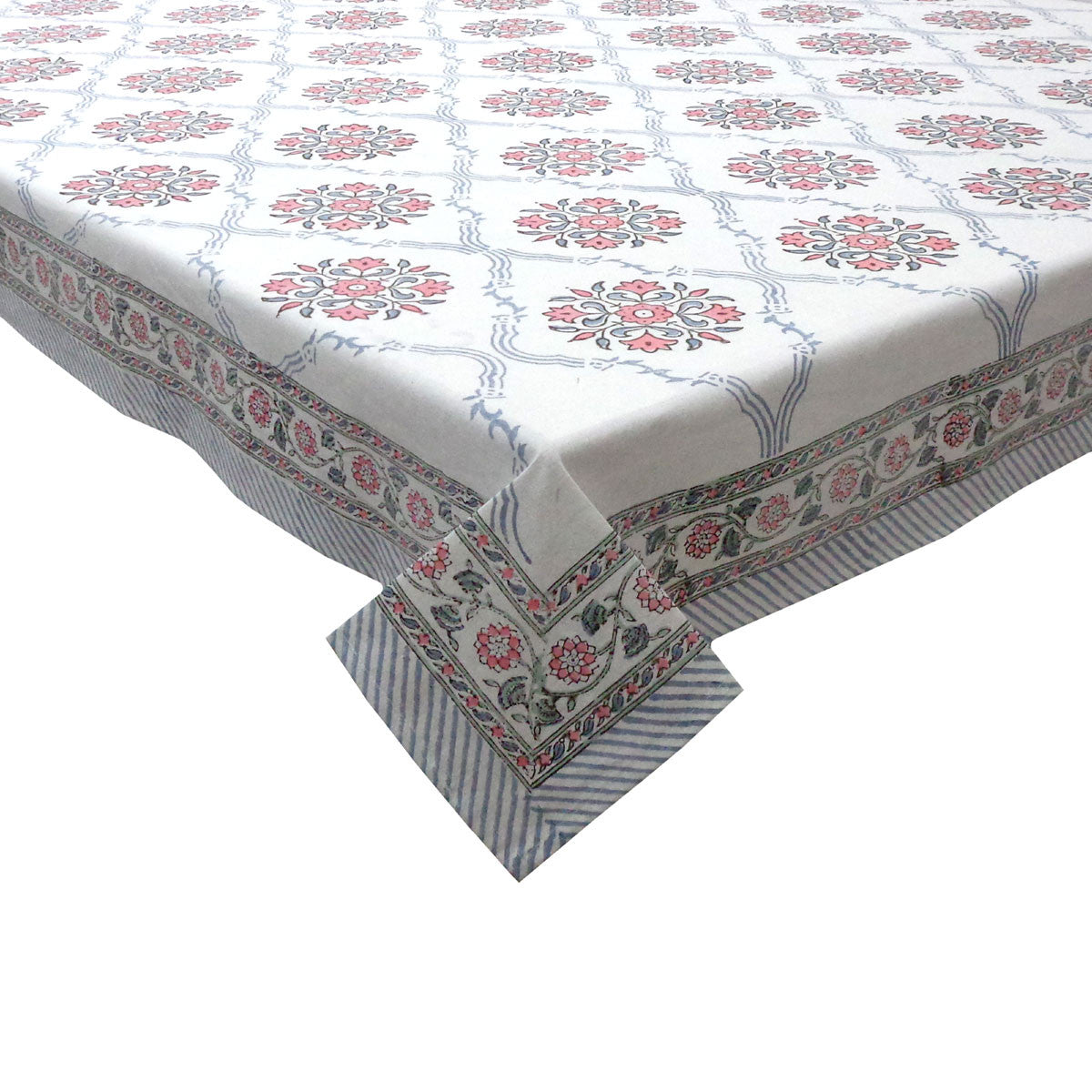 Wood Block Printed Handmade Tablecloth 150x220 cms | 504754