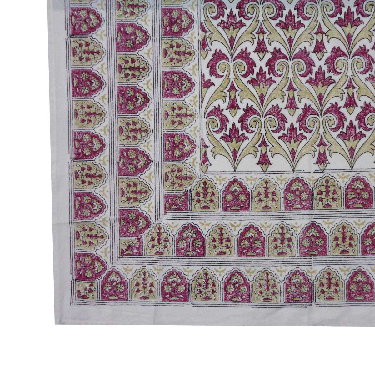 Wood Block Printed Handmade Tablecloth 150x220 cms | 504785
