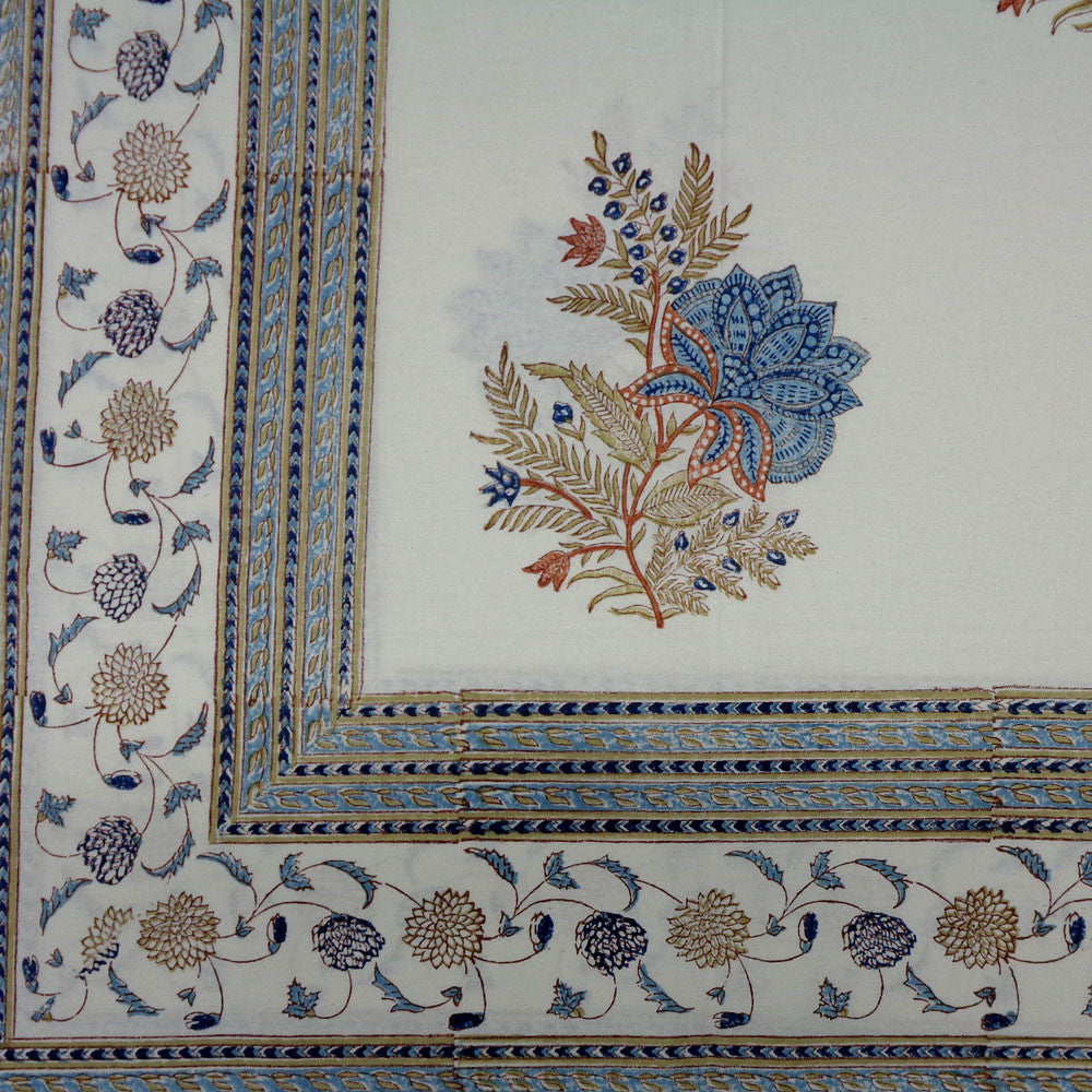 Wood Block Printed Handmade Tablecloth 150x220 cms | 900033