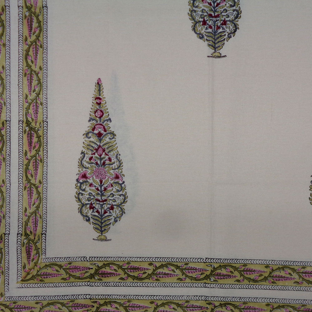 Wood Block Printed Handmade Tablecloth 150x220 cms | 900057