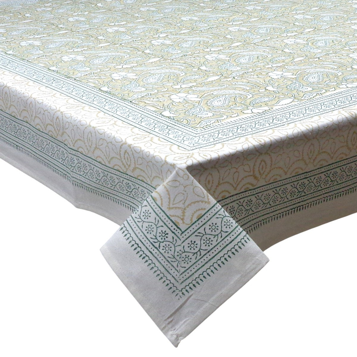 Wood Block Printed Handmade Tablecloth 150x220 cms | 900063
