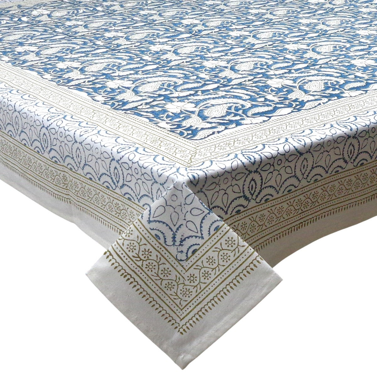 Wood Block Printed Handmade Tablecloth 150x220 cms | 900075