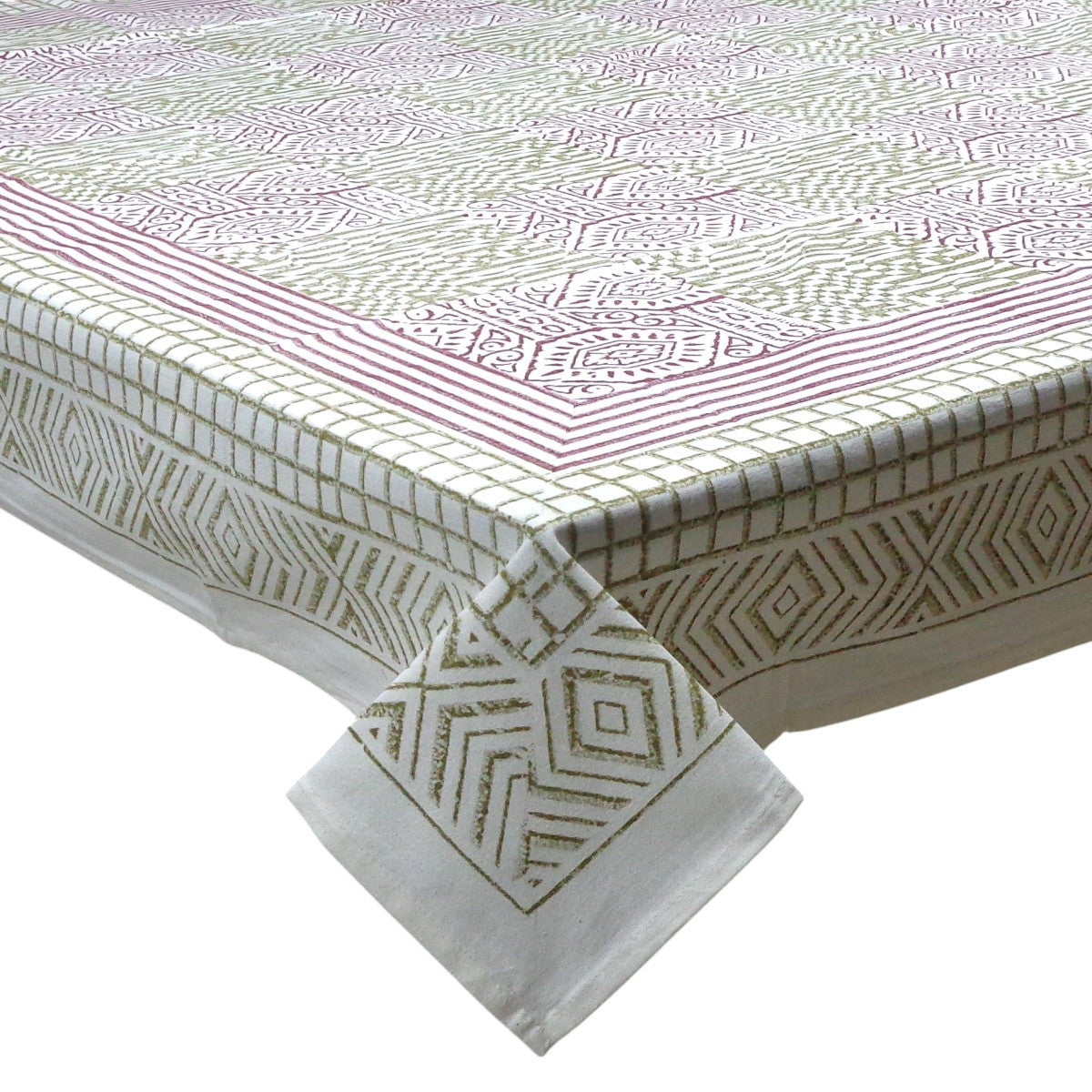 Wood Block Printed Handmade Tablecloth 150x220 cms | 900081