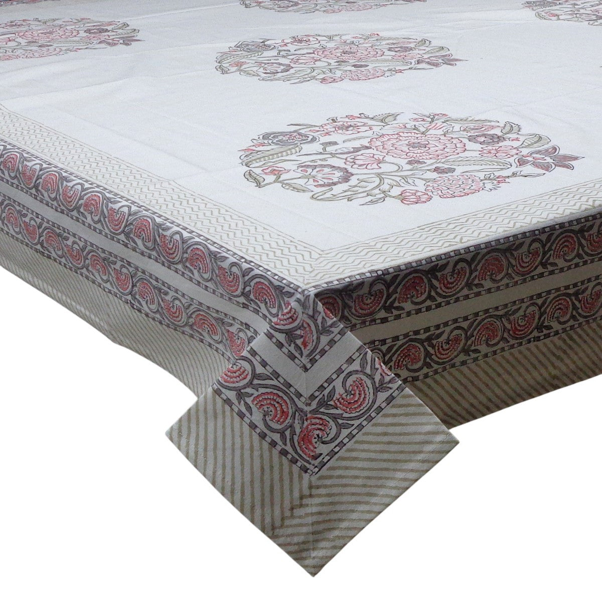 Wood Block Printed Handmade Tablecloth 150x220 cms | 900099