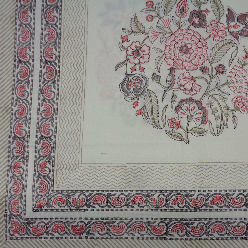 Wood Block Printed Handmade Tablecloth 150x220 cms | 900099