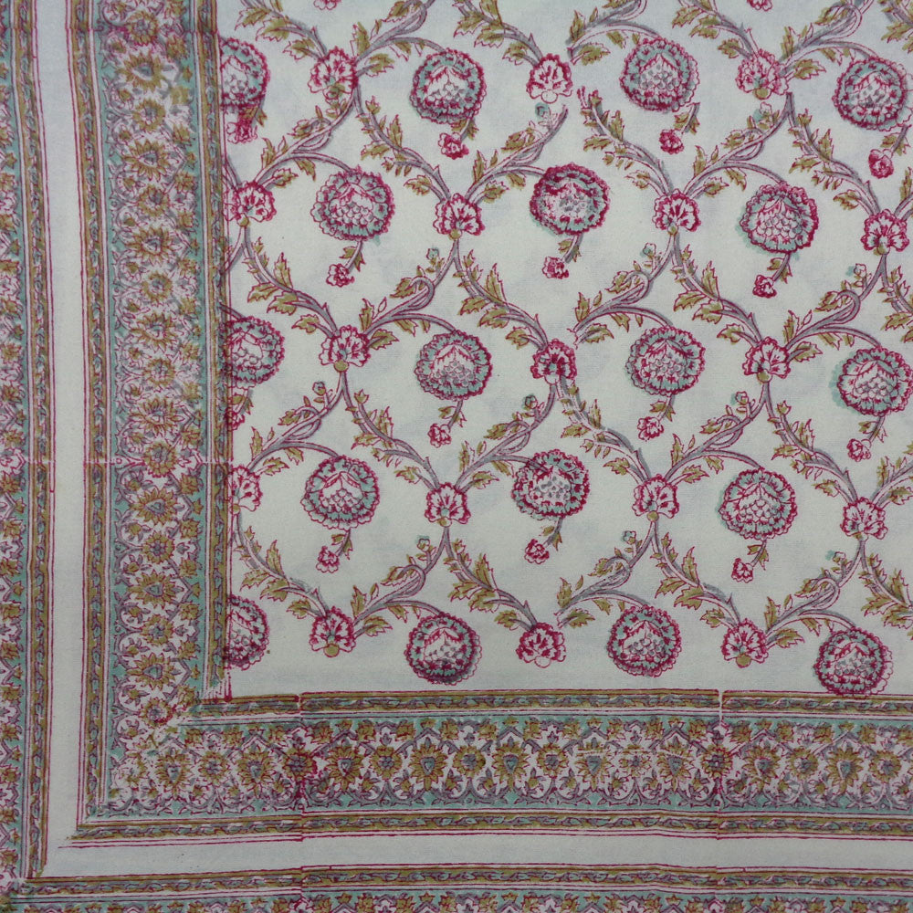 Wood Block Printed Handmade Tablecloth 150x220 cms | 909856