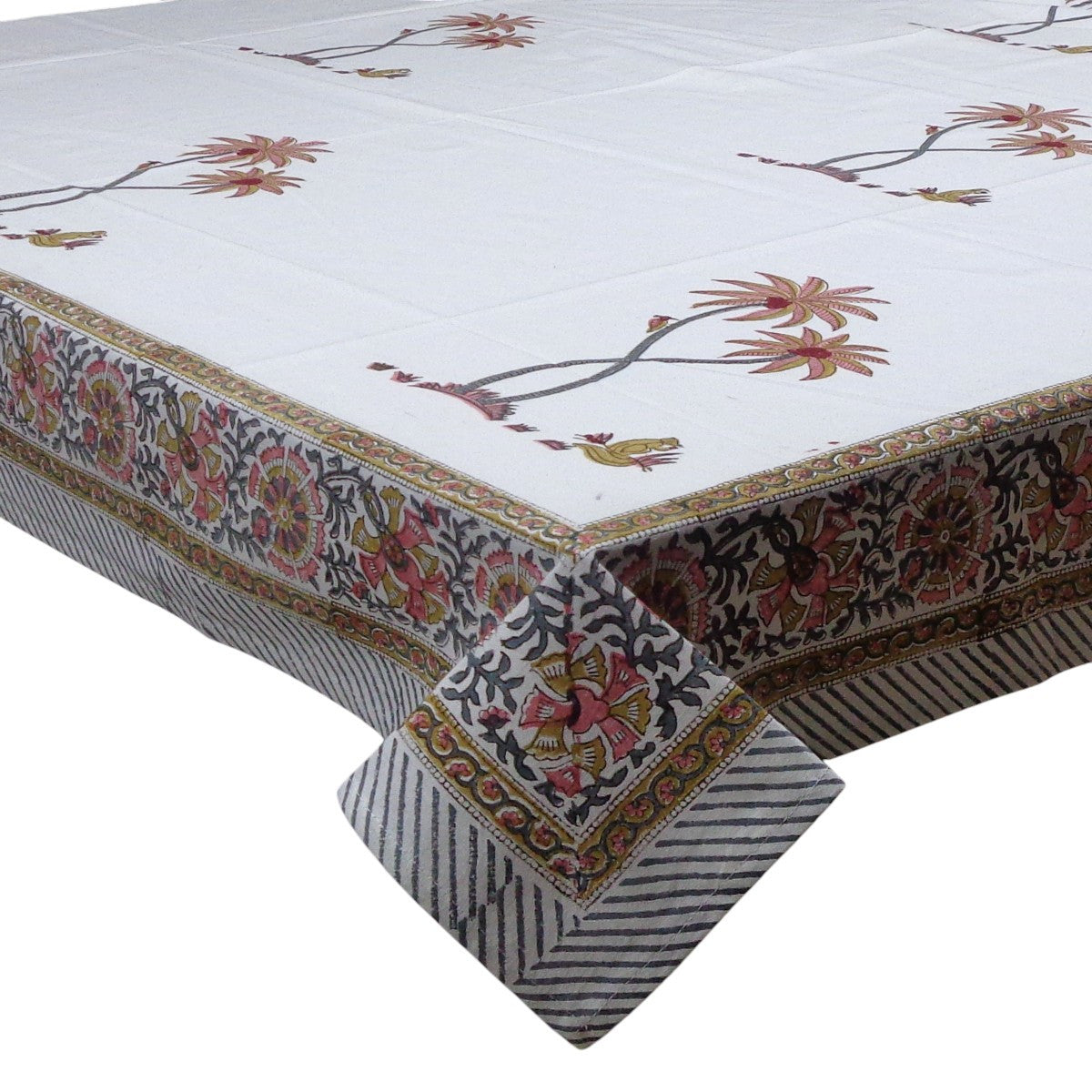 Wood Block Printed Handmade Tablecloth 150x220 cms | 909900