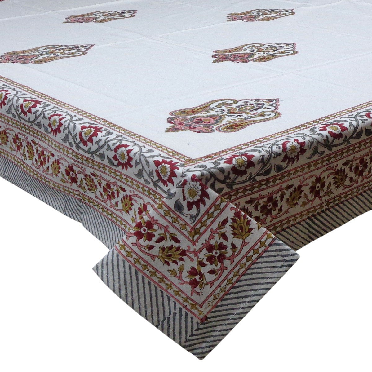 Wood Block Printed Handmade Tablecloth 150x220 cms | 909907