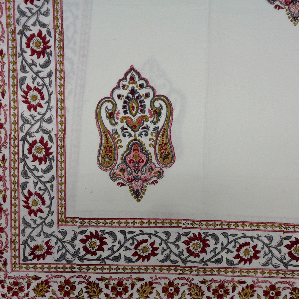 Wood Block Printed Handmade Tablecloth 150x220 cms | 909907