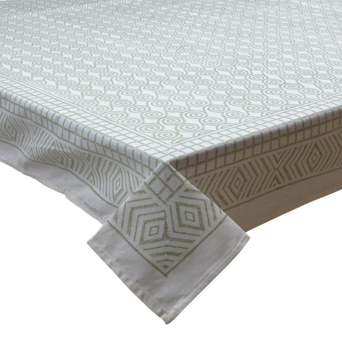 Wood Block Printed Handmade Tablecloth 150x220 cms | 909920