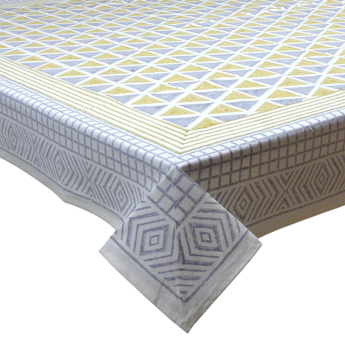 Wood Block Printed Handmade Tablecloth 150x220 cms | 909933