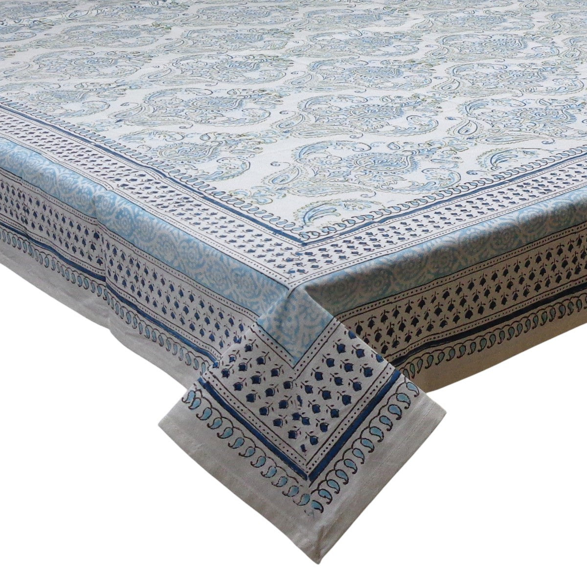Wood Block Printed Handmade Tablecloth 150x220 cms | 909972