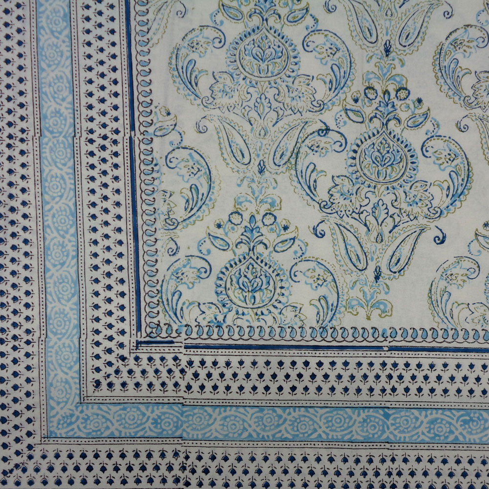 Wood Block Printed Handmade Tablecloth 150x220 cms | 909972