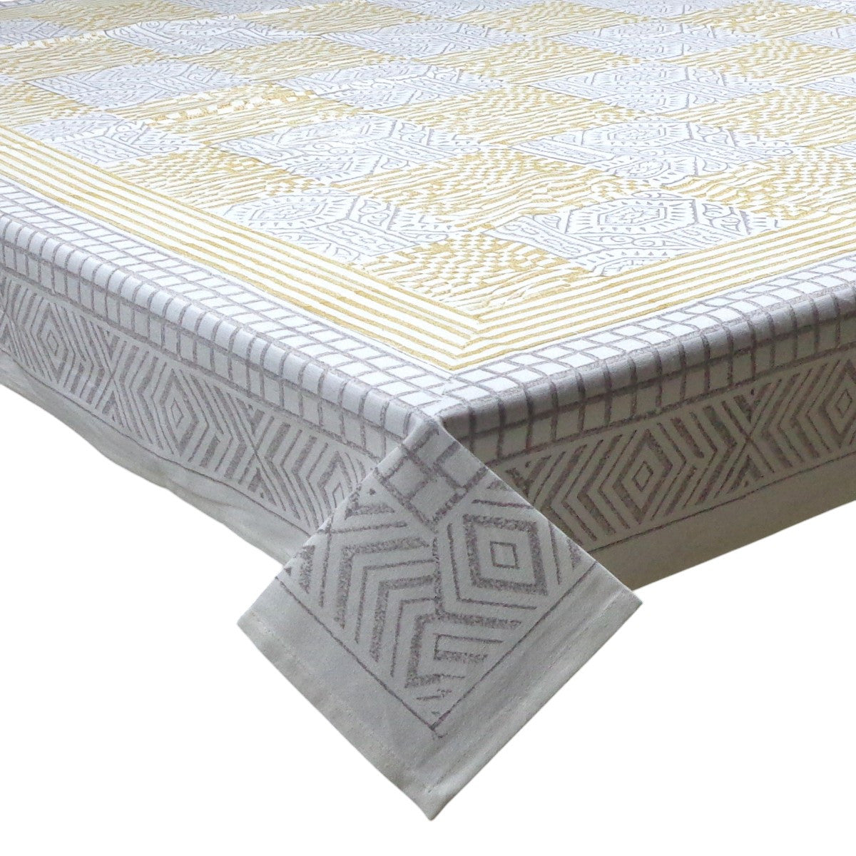 Wood Block Printed Handmade Tablecloth 150x220 cms | 909990