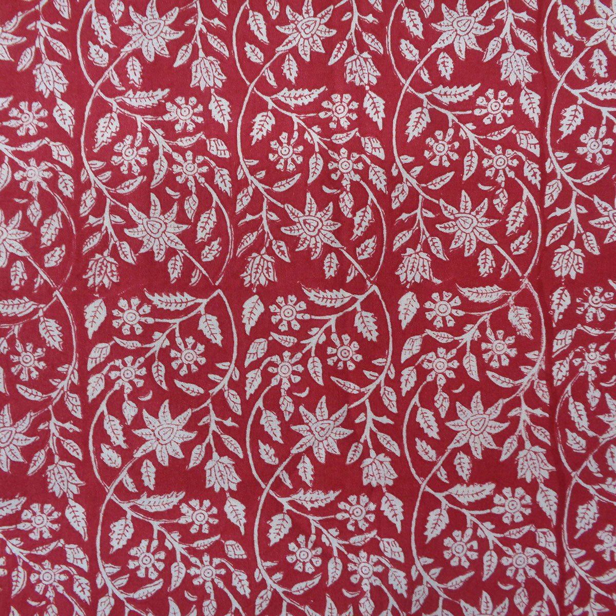 Wood Block Printed Handmade Tablecloth 150x220 cms | Crimson Bloom 202408